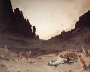 古斯塔夫 阿奇 吉劳梅特 : Dogs of the Douar Devouring a Dead Horse